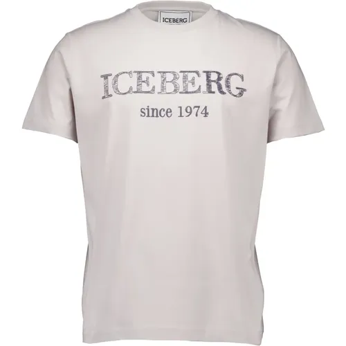 Graues T-Shirt mit 24i I1p , Herren, Größe: M - Iceberg - Modalova