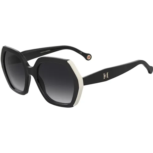 Schwarze Weiße/Graue Getönte Sonnenbrille,Havana Red Sonnenbrille - Carolina Herrera - Modalova