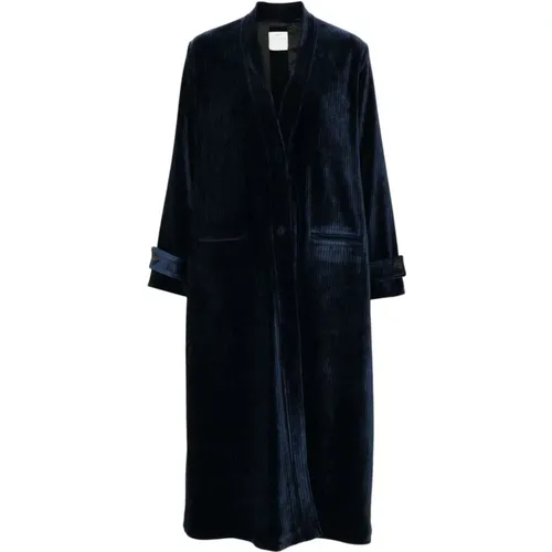 Corduroy Coat with Shawl Lapels , female, Sizes: S - Forte Forte - Modalova