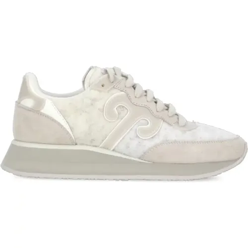 Ivory Leather Sneakers with Wool Insert , female, Sizes: 5 UK, 3 UK, 4 UK, 8 UK, 6 UK - Wushu Ruyi - Modalova