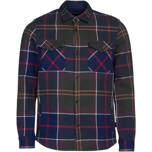 Cotton Twill Overshirt with Tartan Pattern , male, Sizes: L, M - Barbour - Modalova