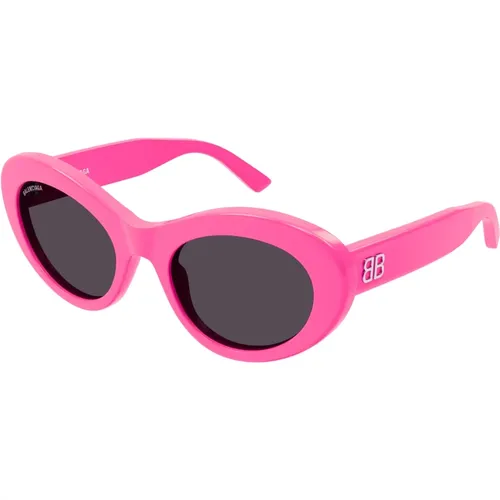 Rosa/Graue Sonnenbrille , Damen, Größe: 55 MM - Balenciaga - Modalova
