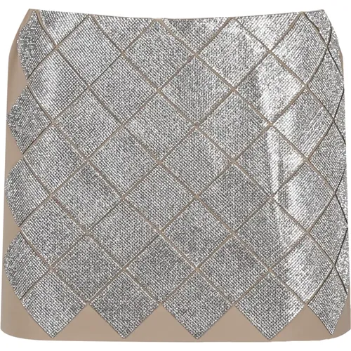 Crystal Rhombus Mini Skirt , female, Sizes: S, M - Nué - Modalova