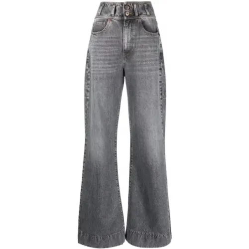 High-waisted Flared Grey Jeans , female, Sizes: W27, W25, W26, W30, W29, W28 - 3X1 - Modalova
