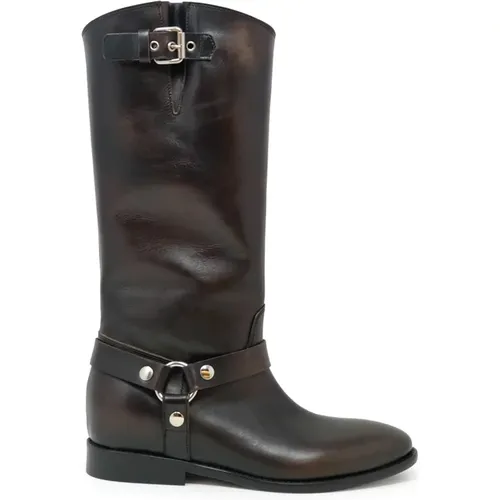 Leather Ankle Boots , female, Sizes: 4 1/2 UK, 3 UK, 5 1/2 UK, 6 UK, 5 UK, 4 UK, 7 UK, 8 UK - Elena Iachi - Modalova