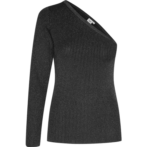 One-Shoulder Shimmer Schwarzer Pullover , Damen, Größe: XS - Saint Tropez - Modalova