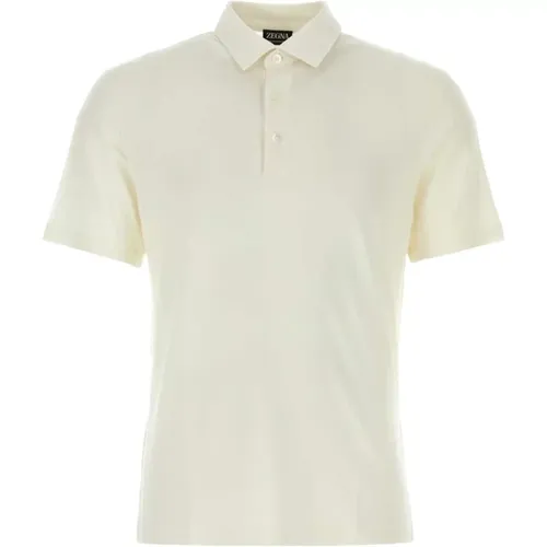 Stilvolles Ivory Polo Shirt , Herren, Größe: L - Z Zegna - Modalova