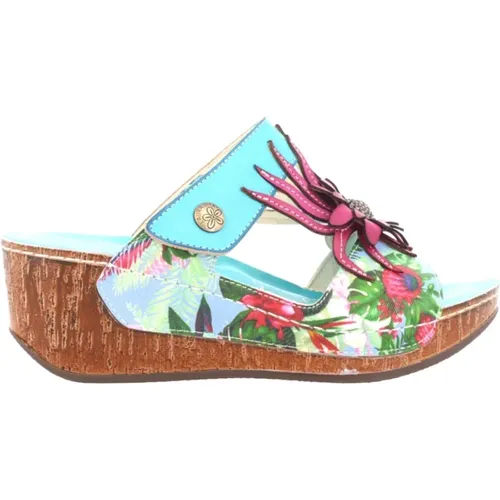 Turquoise Wedge Sandals , female, Sizes: 5 UK - laura vita - Modalova