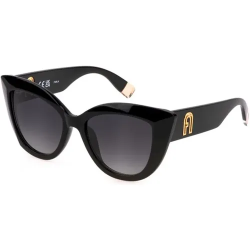 Sfu711 Sonnenbrille in Glänzendem Schwarz - Furla - Modalova