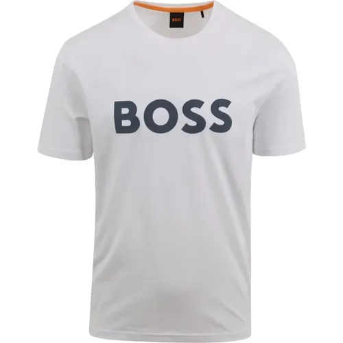 T-shirt Logo Weiß , Herren, Größe: M - Hugo Boss - Modalova