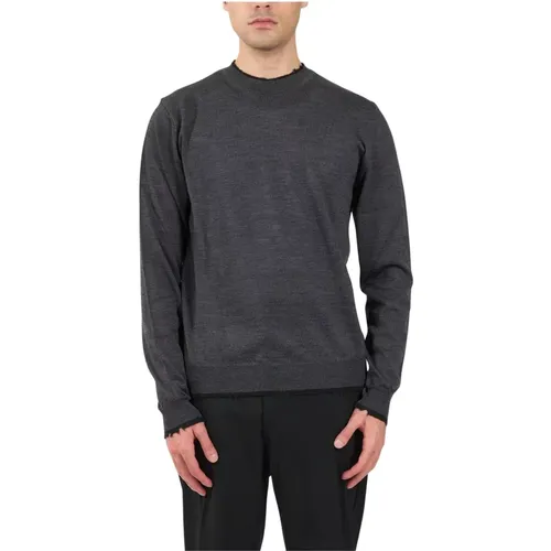 Virgin Wool Sweater with Ribbed Details , male, Sizes: 2XL, L, M, XL - Mauro Grifoni - Modalova