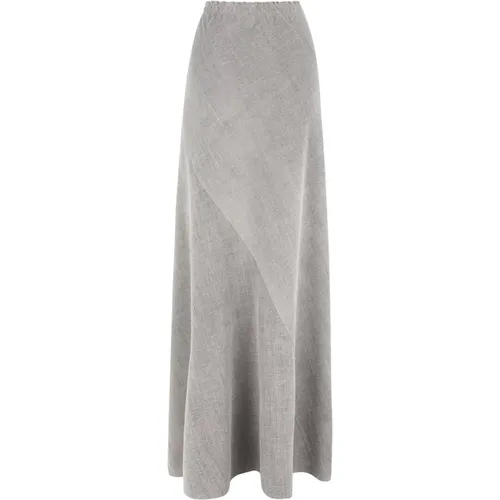 Felicita, long wool skirt , female, Sizes: L, XL, M, 2XL - Cortana - Modalova