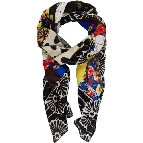 Blue Printed Womens Scarf , female, Sizes: ONE SIZE - Desigual - Modalova