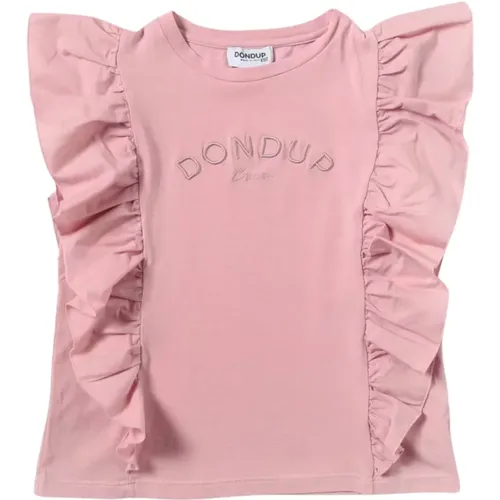 Rosa ärmelloses Kinder-T-Shirt mit Rüschen - Dondup - Modalova