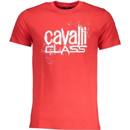 Druck Logo Kurzarm Tee , Herren, Größe: L - Cavalli Class - Modalova