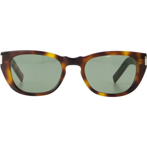 Braune Acetat Sonnenbrille - Rechteckige/Quadratische Form , Damen, Größe: ONE Size - Saint Laurent - Modalova