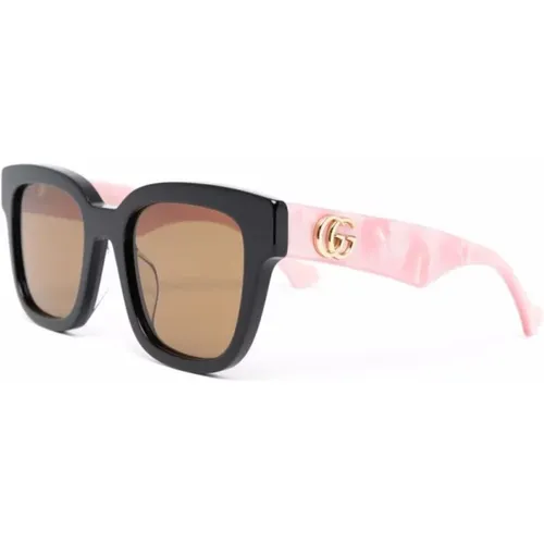 Schwarze Sonnenbrille mit Originalzubehör , Damen, Größe: 52 MM - Gucci - Modalova