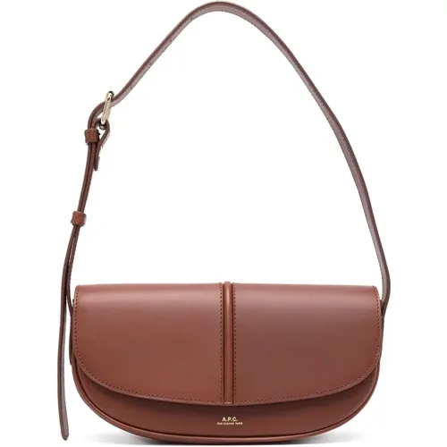 Leather Shoulder Bag with Logo , female, Sizes: ONE SIZE - A.p.c. - Modalova