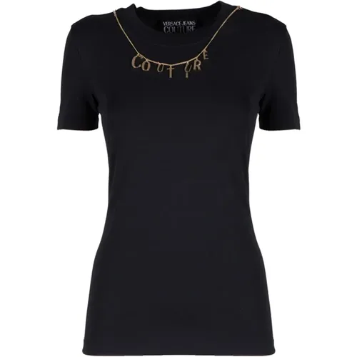 Couture Charms T-Shirt , female, Sizes: L - Versace Jeans Couture - Modalova