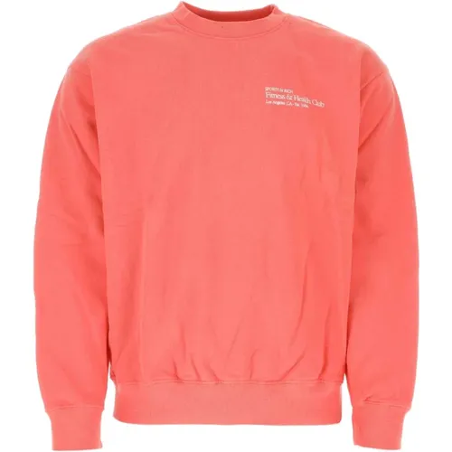 Lachs Baumwoll-Sweatshirt , Herren, Größe: S - Sporty & Rich - Modalova