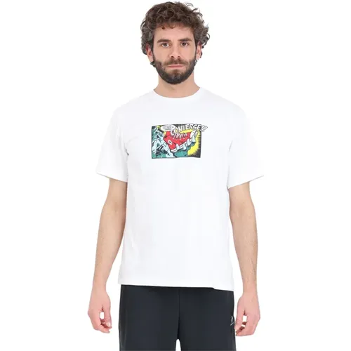Weißes Logo-Print T-Shirt , Herren, Größe: M - Converse - Modalova