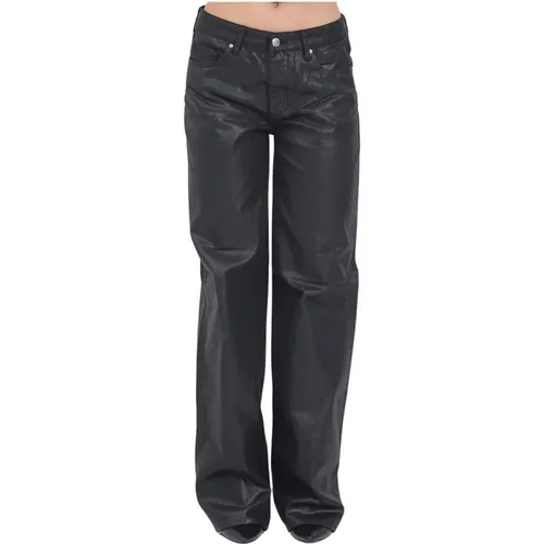 Schwarze Denim-Jeans Regular Fit , Damen, Größe: W26 - Armani Exchange - Modalova