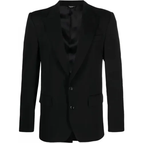 Single-Breasted Blazer with Peak Lapels , male, Sizes: XL - Dolce & Gabbana - Modalova