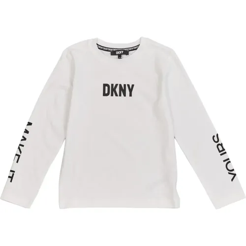 Baumwoll Kinder T-Shirt mit Langen Ärmeln - DKNY - Modalova