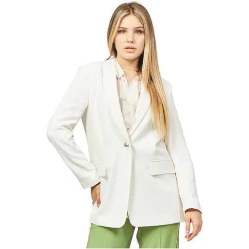 Weiße Oversized Shawl Kragen Jacke , Damen, Größe: XL - Hugo Boss - Modalova