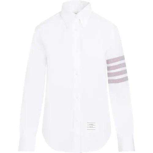 Weiße Hemd mit Streifen , Damen, Größe: 2XS - Thom Browne - Modalova
