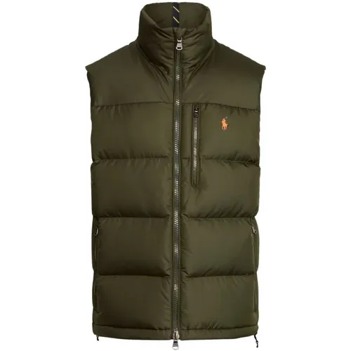 Water-Repellent Down Vest - Olive , male, Sizes: L, M - Ralph Lauren - Modalova