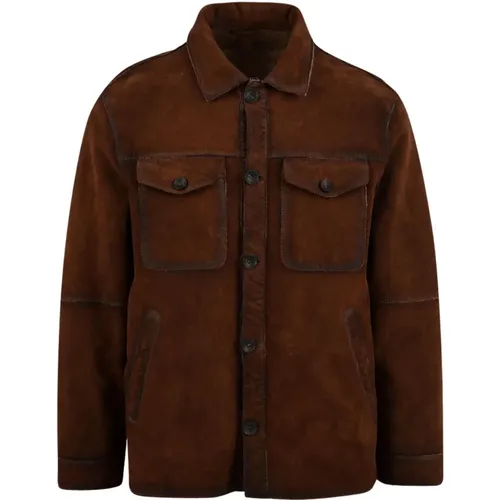 Front Button Closure Leather Jacket , male, Sizes: L, XL - The Jack Leathers - Modalova