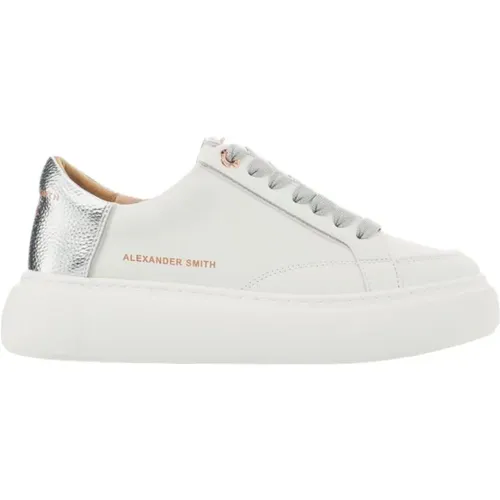 Eco-Friendly White Silver Sneakers , female, Sizes: 7 UK, 5 UK, 8 UK, 3 UK, 4 UK, 6 UK - Alexander Smith - Modalova