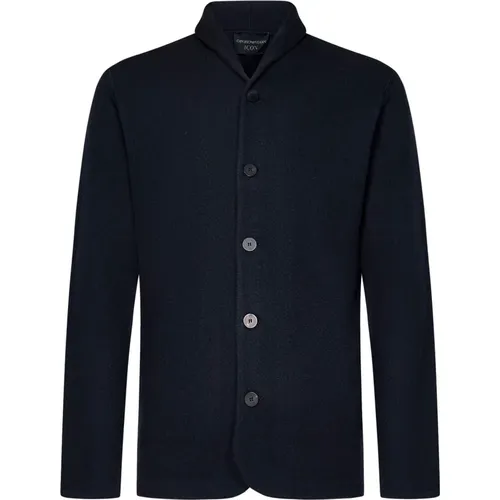 Wool Cotton Jacket Regular Fit , male, Sizes: XL - Emporio Armani - Modalova