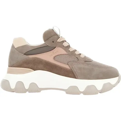 Braune Wildleder-Sneakers mit Memory Foam , Damen, Größe: 35 EU - Hogan - Modalova