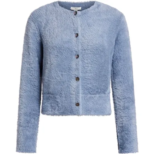 Blaue Eyelash Casual Strickjacke , Damen, Größe: L - Vince - Modalova