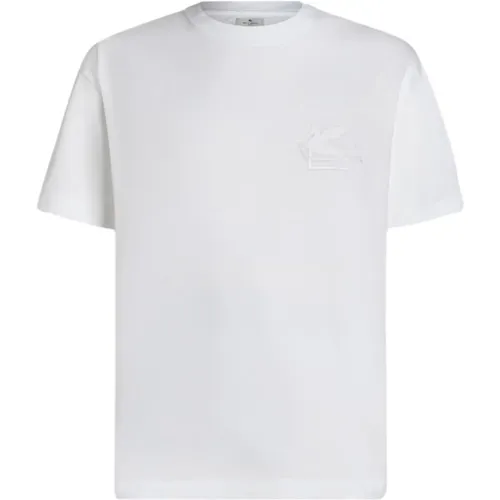 Besticktes Logo weißes T-Shirt , Herren, Größe: 2XL - ETRO - Modalova