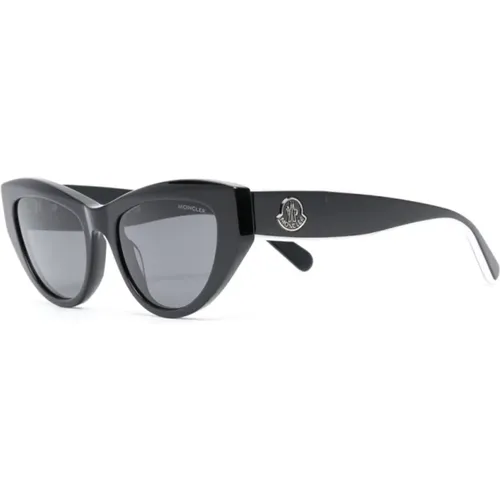 Schwarze Sonnenbrille mit Originalzubehör - Moncler - Modalova