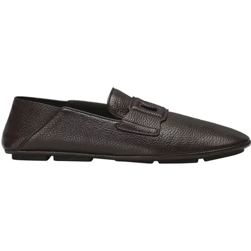 Leather Logo Loafers , male, Sizes: 7 UK, 9 UK, 6 UK, 10 UK, 11 UK, 9 1/2 UK, 8 1/2 UK, 8 UK - Dolce & Gabbana - Modalova