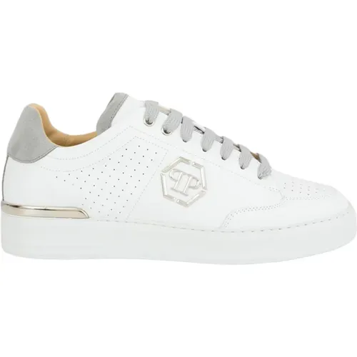 Leather Lo-Top Sneakers in , male, Sizes: 11 UK, 10 UK, 9 UK - Philipp Plein - Modalova