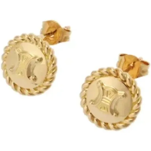 Pre-owned Gold earrings , female, Sizes: ONE SIZE - Celine Vintage - Modalova