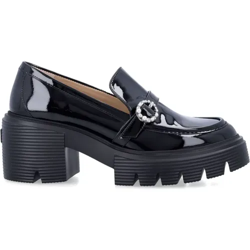 Closed Loafer with Crystal Buckle , female, Sizes: 4 UK, 7 UK, 5 UK, 6 UK, 3 UK - Stuart Weitzman - Modalova