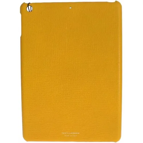 Gelb Schwarz Leder iPad Tablet Hülle - Dolce & Gabbana - Modalova