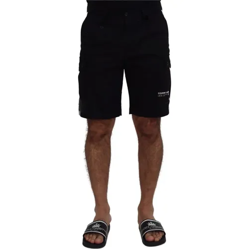 Schwarze Bermuda Cargo Shorts , Herren, Größe: M - Dolce & Gabbana - Modalova