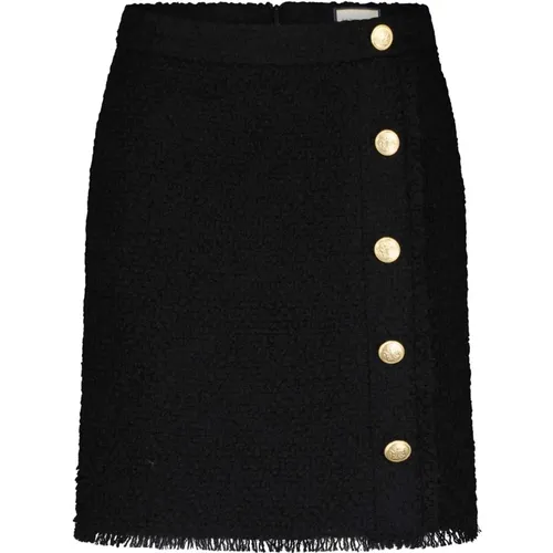 Elegant Wool Blend Fringed Skirt , female, Sizes: 2XL - Seductive - Modalova