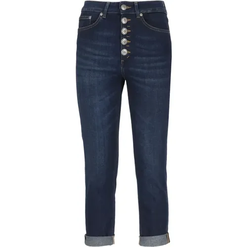 Cotton Jeans with Jewel Buttons , female, Sizes: W25, W29, W27, W31, W28, W26, W24 - Dondup - Modalova