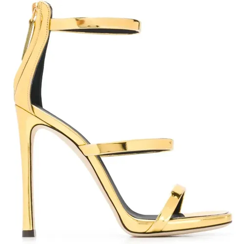Goldene Harmony Sandalen mit Stiletto-Absatz , Damen, Größe: 39 EU - giuseppe zanotti - Modalova