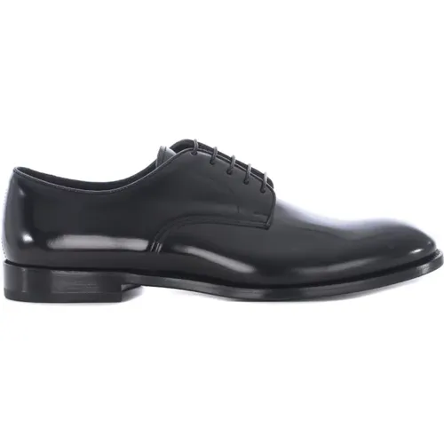 Schwarze Gebürstete Leder Oxford Schuhe - Doucal's - Modalova