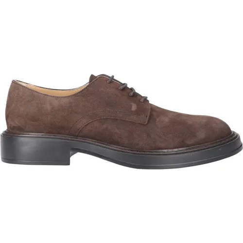 Stylish Derby Shoes in Velour Leather , male, Sizes: 9 1/2 UK, 9 UK, 10 UK, 8 UK, 8 1/2 UK, 7 1/2 UK - TOD'S - Modalova