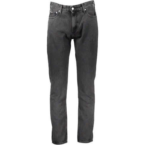 Schwarze Slim Fit Jeans Authentischer Dad Stil , Herren, Größe: W31 L32 - Calvin Klein - Modalova